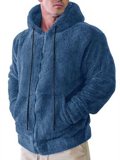 Cardigan Hoodie de Felpa Liso para Hombre - Image 12