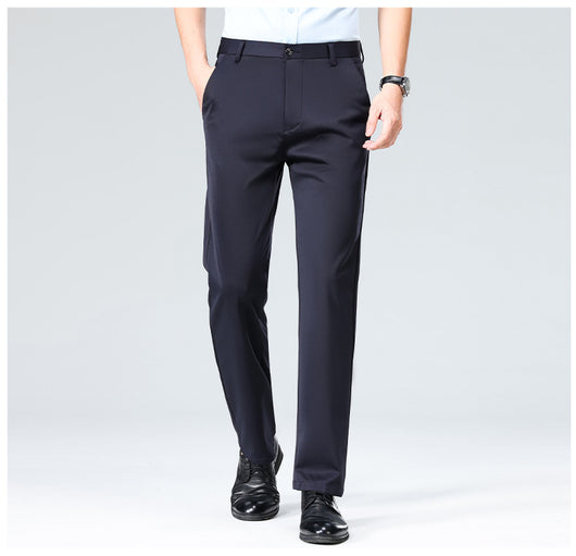 Pantalones Casuales Ejecutivos Slim Fit Ice Silk Antirruga para Hombre - Image 21