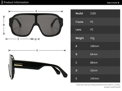 Gafas de Sol Oversized para Hombre y Mujer - Montura Integral Moderna - Image 8