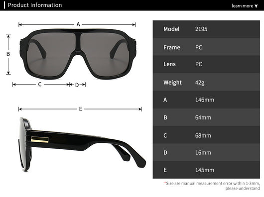 Gafas de Sol Oversized para Hombre y Mujer - Montura Integral Moderna - Image 8