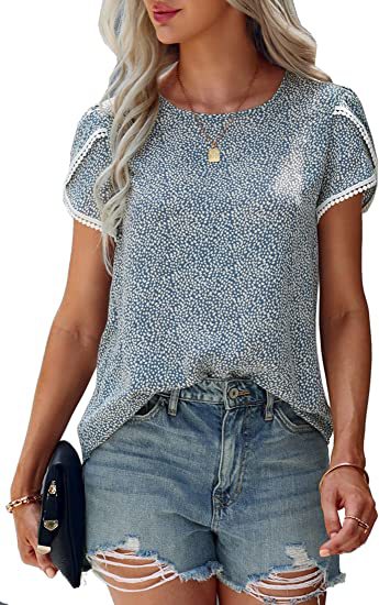Blusa Casual para Mujer con Estampado Floral y Encaje Crochet - Image 12