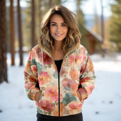 Abrigo Acolchado para Mujer con Capucha y Estampado Digital Otoño-Invierno - Image 5