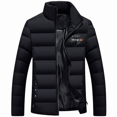Chaqueta Casual de Algodón con Cuello Elevado para Hombre - Talla Grande - Image 3