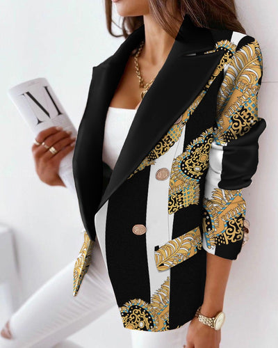 Traje Estampado Cruzado de Manga Larga - Image 24