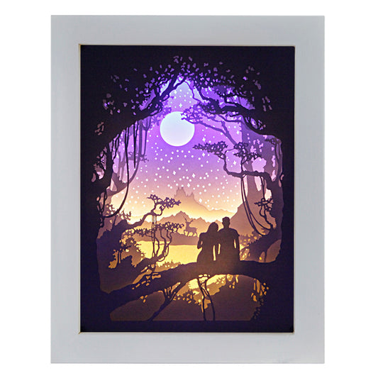 Lámpara de Mesa Recortada Luz y Sombra - Diseño Romántico Amantes de la Luna - Image 2