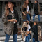 Blusa Suelta Estampado Leopardo Manga Larga Bicolor para Mujer