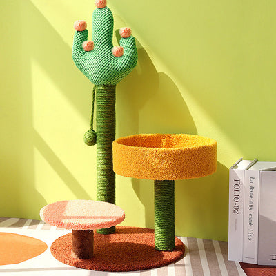 Torre Rascador para Gatos con Columna de Sisal y Juego de Cactus - Image 13