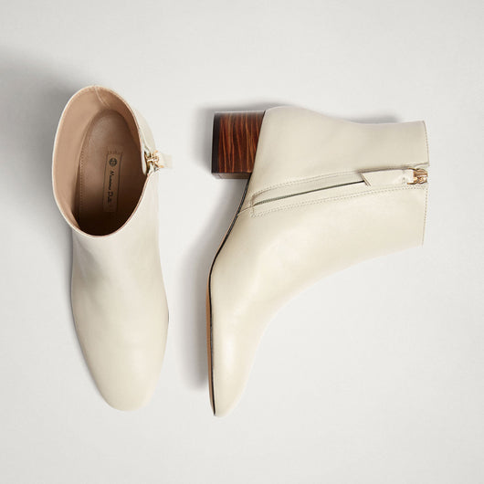 Botas Tobilleras de Cuero Genuino con Cierre de Cremallera para Mujer - Image 4