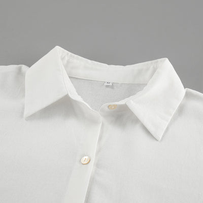 Conjunto de Lino Suelto para Mujer - Camisa y Shorts 100% Algodón - Image 13