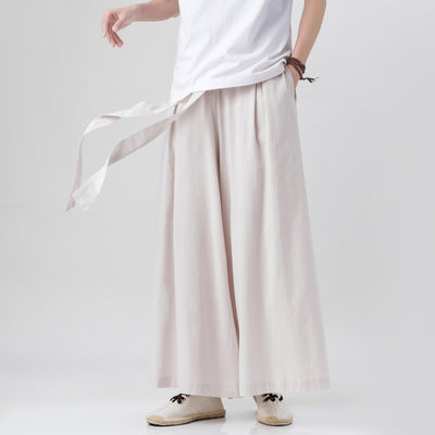 Pantalones Holgados de Algodón y Lino Talla Grande Estilo Chino para Hombre - Image 6