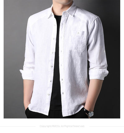 Cardigan de Lino Puro para Hombre - Manga Larga Primavera Verano - Image 21