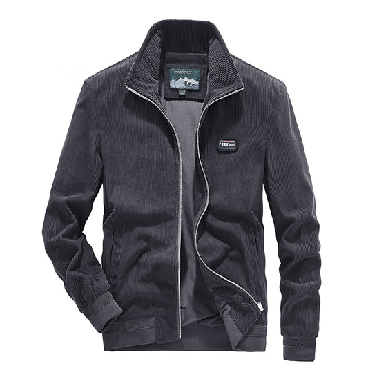 Chaqueta Casual Hombre Cuello Alto Pana Primavera Otoño Estilo Coreano
