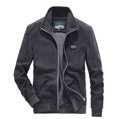 Chaqueta Casual Hombre Cuello Alto Pana Primavera Otoño Estilo Coreano