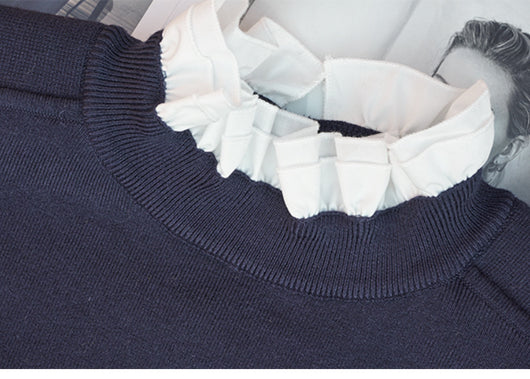 Suéter Holgado para Mujer con Cuello Alzado y Efecto Dos Piezas - Image 26