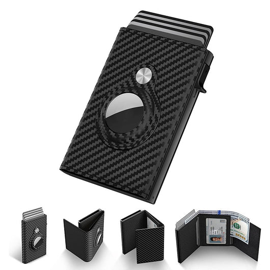 Billetera de Fibra de Carbono con Detalle de Cuero - Minimalista y Multifuncional - Image 11