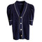Cardigan Slim Stretch de Manga Corta - Blanco Impecable