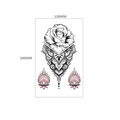 Tatuaje Temporal Floral Impermeable Rosa Negra - Diseño Totem Personalizable - Image 21