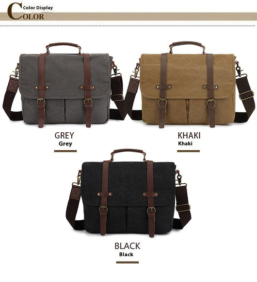 Bolsa de Lona Retro para Hombre - Bandolera de Estilo Vintage - Image 11