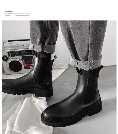 Botas Martin Chelsea Altas para Hombre Estilo Británico Clásico - Image 14