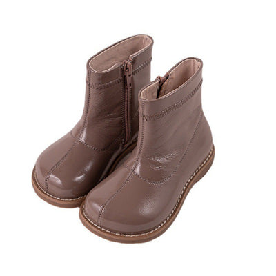 Botas Infantiles de Color Sólido - Estilo Retro para Niños - Image 5