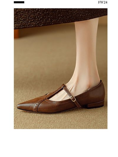 Zapatos Planos Puntiagudos Marrón - Cómodos y Versátiles para Diario - Image 22