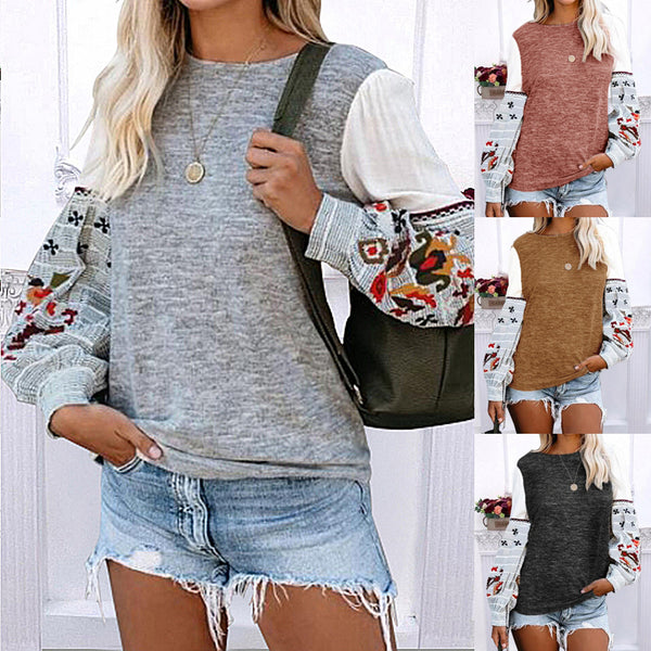 Suéter Estampado Cuello Redondo Manga Larga