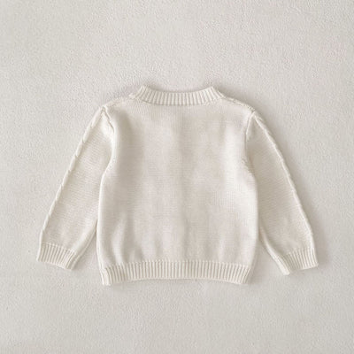 Chaqueta de Punto Tejida a Mano con Flores para Bebé Niña - Algodón Puro - Image 9