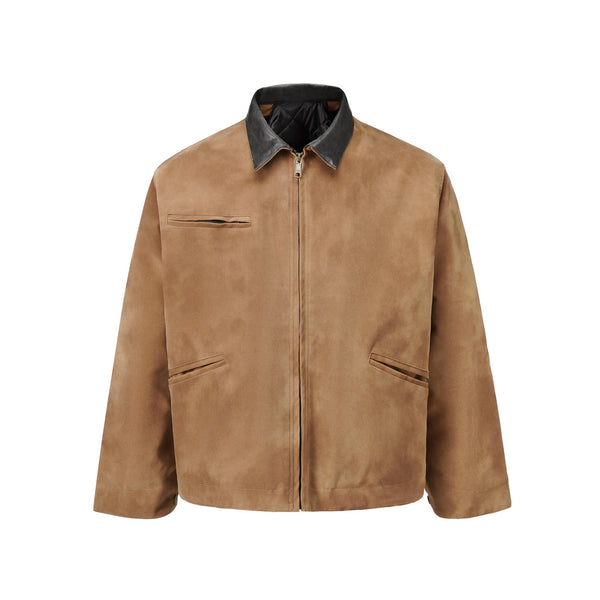 Chaqueta Casual con Cierre de Cremallera Efecto Desgastado
