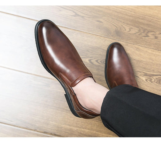 Zapatos de Cuero Formales Estilo Británico Retro para Hombre - Image 13