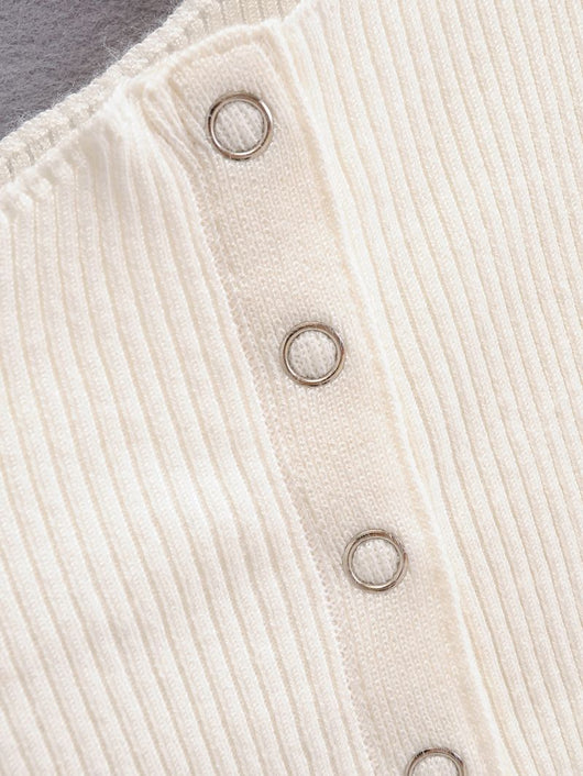 Blusa Entallada de Botón Simple para Mujer - Image 12