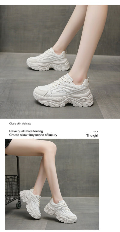 Zapatillas Blancas Deportivas con Suela Gruesa y Transpirables - Image 15