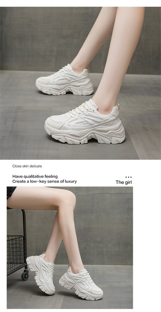 Zapatillas Blancas Deportivas con Suela Gruesa y Transpirables - Image 15
