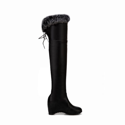 Botas Altas Invierno Mujer con Cuña y Forro Peludo - Image 11