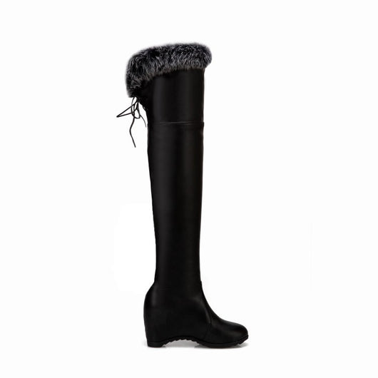 Botas Altas Invierno Mujer con Cuña y Forro Peludo - Image 11