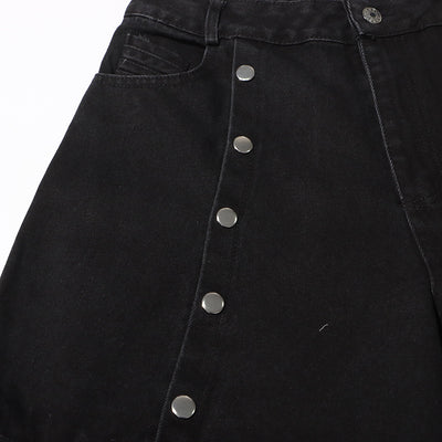 Jeans Talle Alto Irregular con Botones Desmontables - Image 37