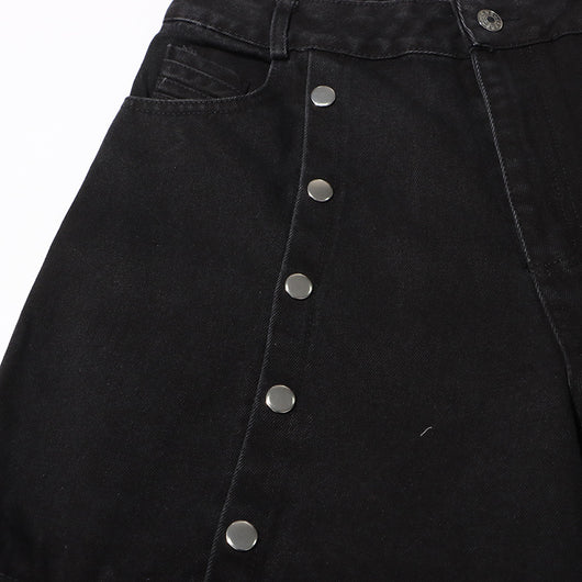 Jeans Talle Alto Irregular con Botones Desmontables - Image 37