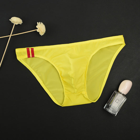 Bóxer de Seda Helada Transparente Cintura Baja para Hombre