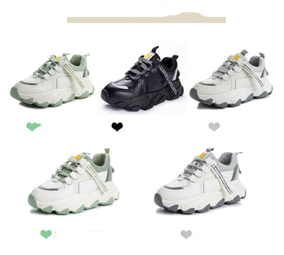Zapatos Deportivos Casual Papá de Cuero Genuino con Suela Elevada - Image 14