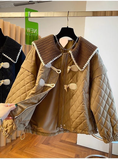 Chaqueta de Punto Suelta con Botones y Detalles Combinados para Mujer - Image 9