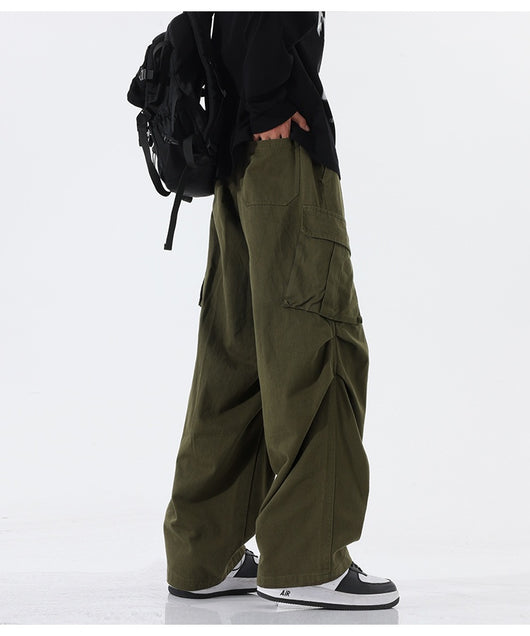 Pantalones Plisados Retro para Hombre - Corte Recto Casual Tendencia - Image 14