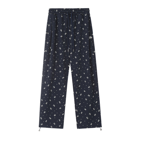 Pantalones de Chándal Vintage con Lazo y Lunares - Pierna Recta Ancha para Mujer - Image 9
