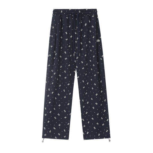 Pantalones de Chándal Vintage con Lazo y Lunares - Pierna Recta Ancha para Mujer - Image 9