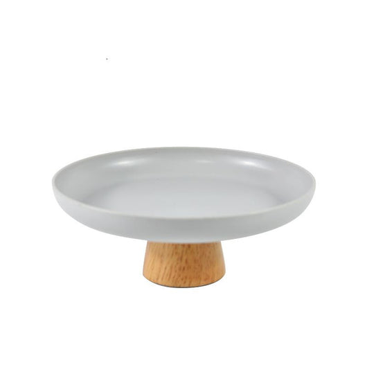 Bandeja de Almacenamiento Redonda con Base de Madera Maciza para Escritorio - Image 7