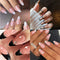 Uñas Postizas Almendradas Mate Brillante - Diseño Simple