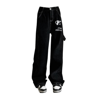 Pantalones Vaqueros Vintage con Bordado de Mariposas en Tela Pasta - Image 11