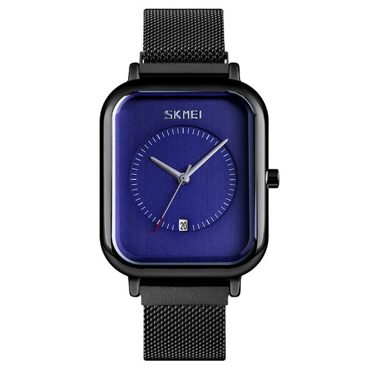 Reloj de Negocios Cuadrado para Hombre con Correa de Malla, Calendario y Resistencia al Agua - Image 7