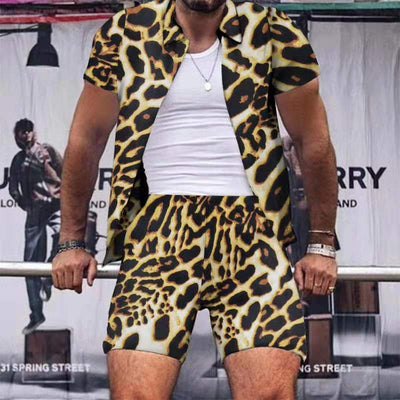 Conjunto Playero Leopardo para Hombre - Camiseta y Shorts Cómodos - Image 4