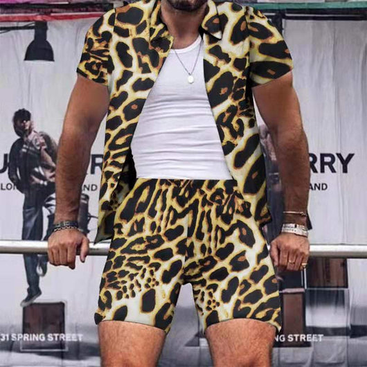 Conjunto Playero Leopardo para Hombre - Camiseta y Shorts Cómodos - Image 4