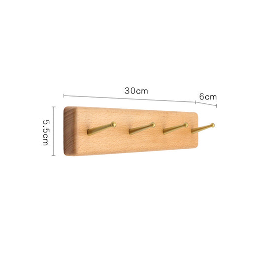 Perchero de Pared Nórdico en Madera Maciza con Ganchos de Latón - Estilo Japonés Nogal Negro - Image 14