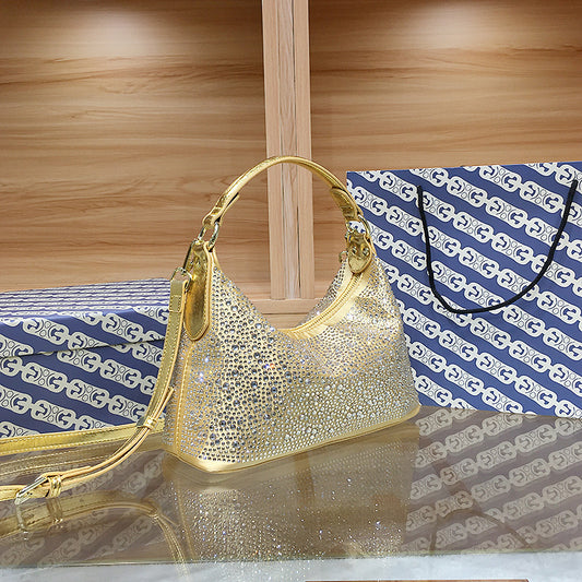 Bolso de Noche Elegante con Strass - Cartera de Gran Capacidad para Mujer